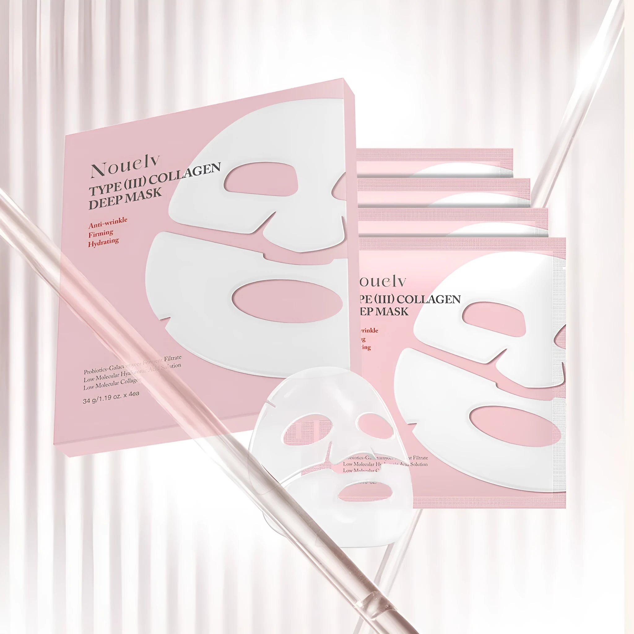 Collagen layered patch mask 4-piece skincare set box
