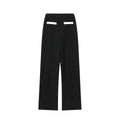 Women's contrast colour beaded leather top and high-waisted trouser two-piece suit