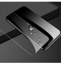 HD tempered glass screen protector for Samsung mobile phones on a display