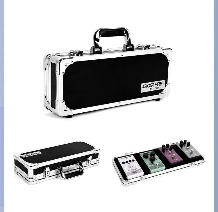 Aviation box guitar effect device with T-EC8 trumpet configuration in flight case