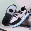 Children's charging flash rollerskates with LED lights in multiple colour options