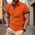Men's short sleeve solid colour polo shirt in cotton blend, regular fit, summer casual wear