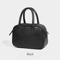 Retro square shoulder messenger bag in black PU leather with a single strap.