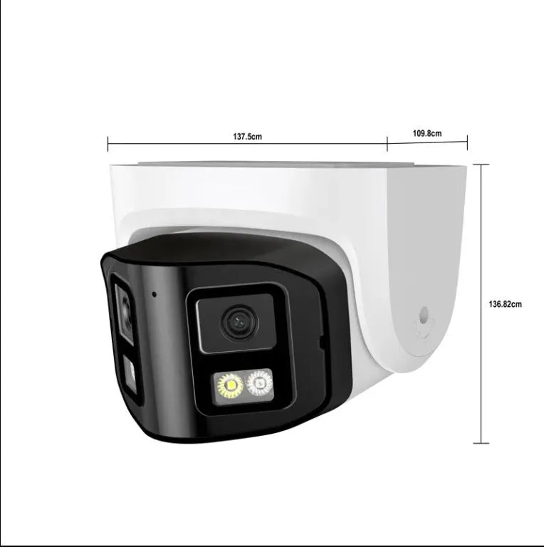 4MP dual-lens IP CCTV camera with panoramic safety belt mounting system