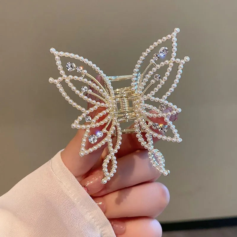 Butterfly design hair clip barrette for women in alloy with electroplated finish