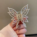 Butterfly design hair clip barrette for women in alloy with electroplated finish