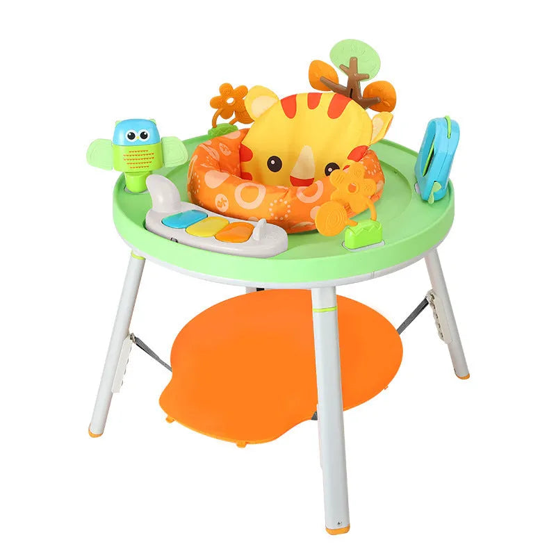 Baby jumping chair with interactive toys in plastic construction for infant development training