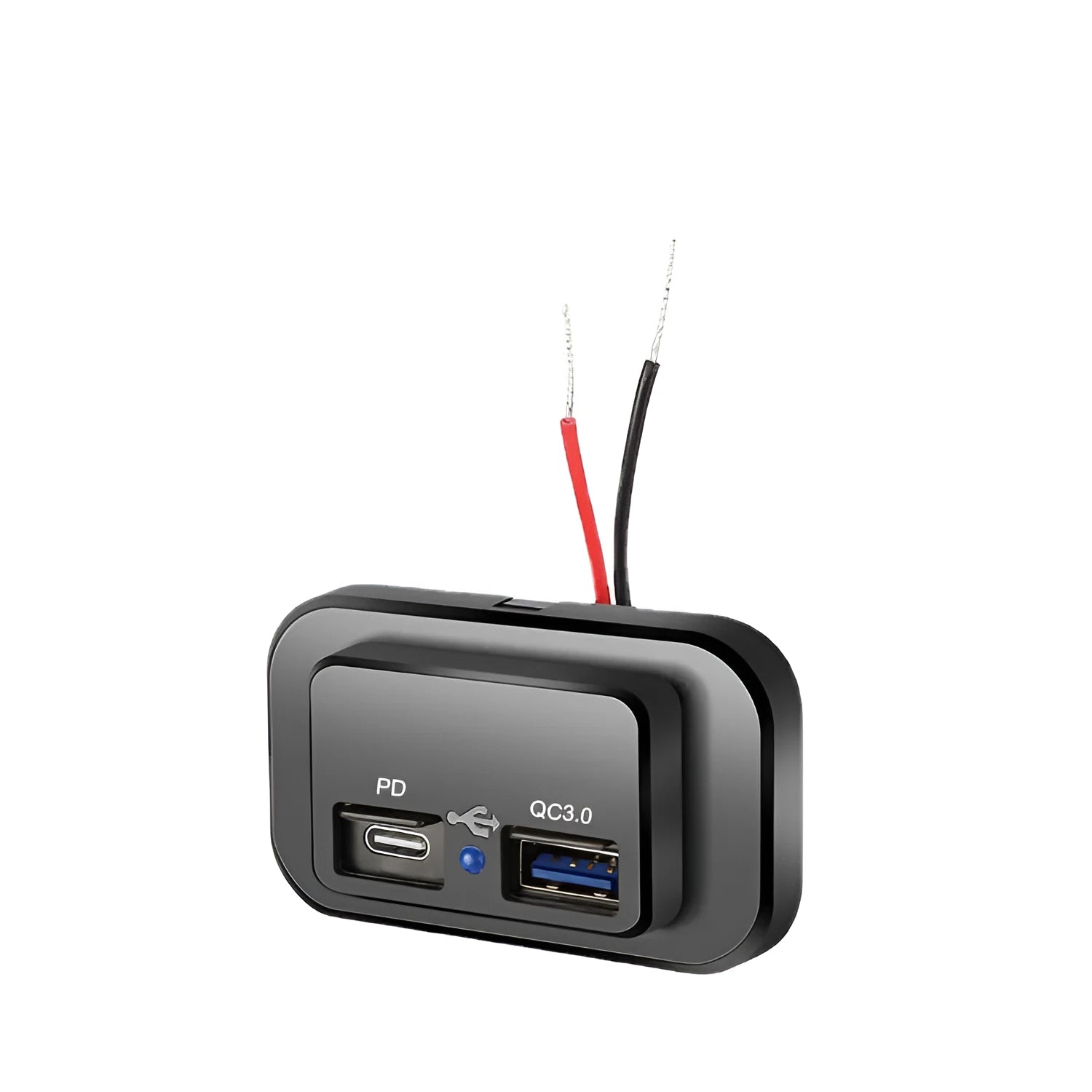 Black UCC-328QC+PD fast car charger with single TYPE-C port for 36W QC3.0 and PD3.0 charging.