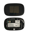 Black portable 4G WiFi router with dimensions 10x20x3cm for mobile internet access.