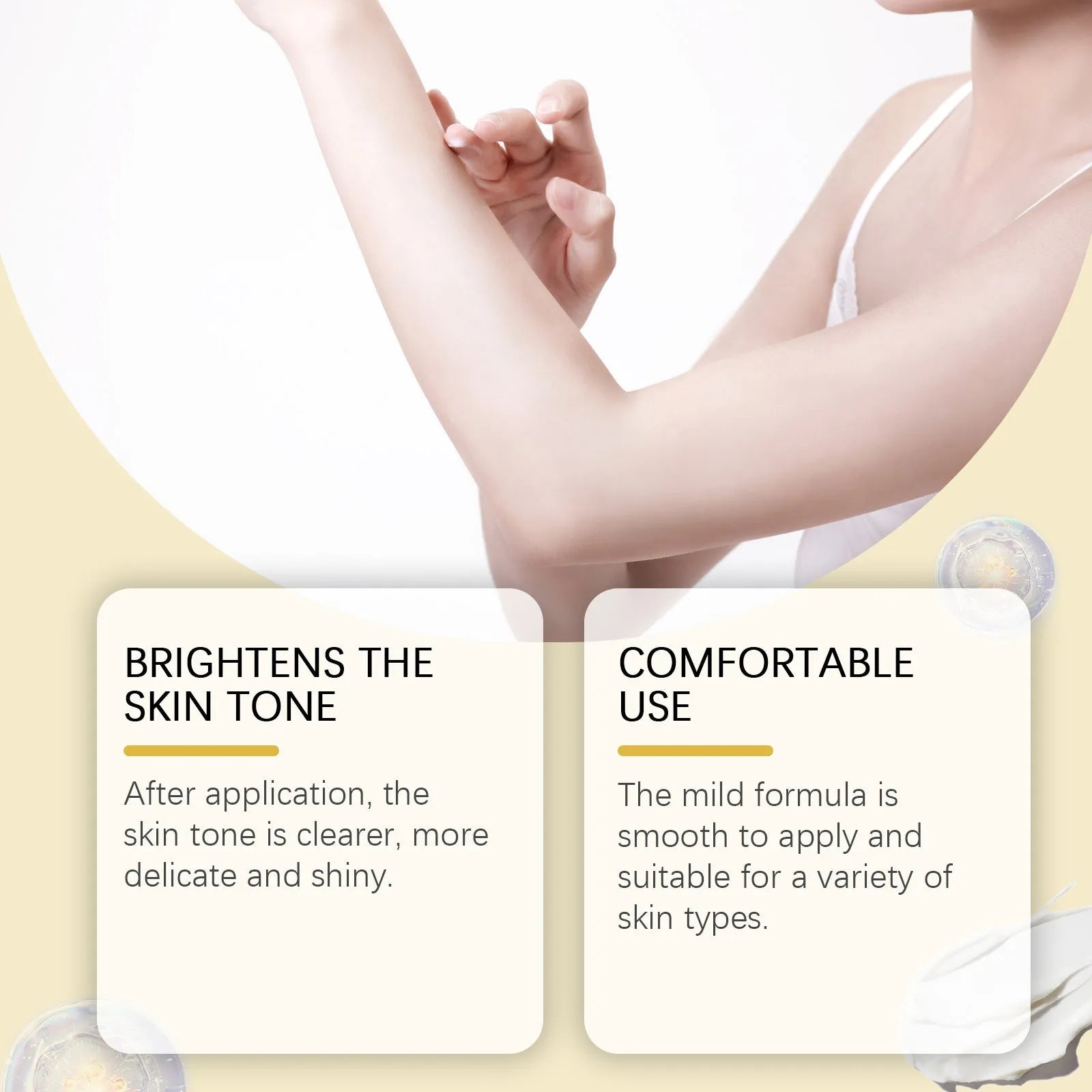 50g container of skin lightening cream with vitamin C and titanium dioxide for pigmentation concerns