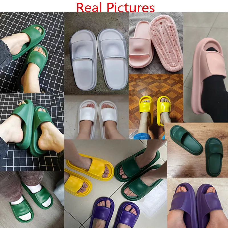 A pair of soft EVA flip-flop slippers with a thick, non-slip sole, shown in one of seven available colours.