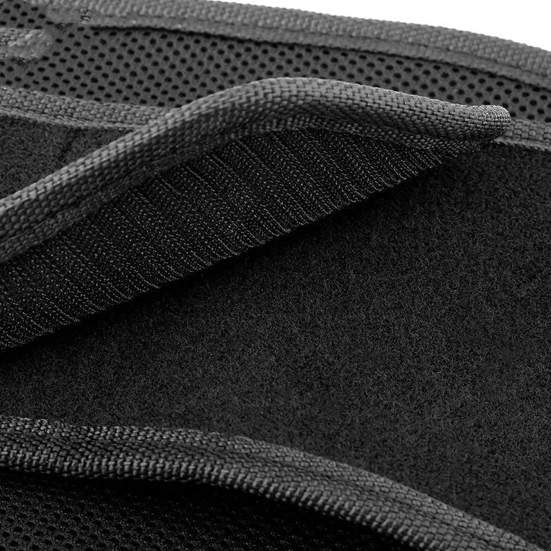 MDL1028 motorcycle waist supporter in black and red colours showing front and back views