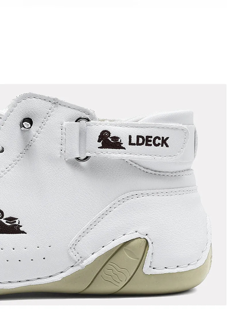 Octopus men's khaki high-top shoes with a microfiber upper and rubber sole.