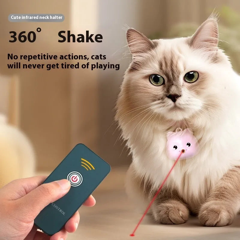 Rechargeable remote control cat training collar with infrared sensor and adjustable plastic halter