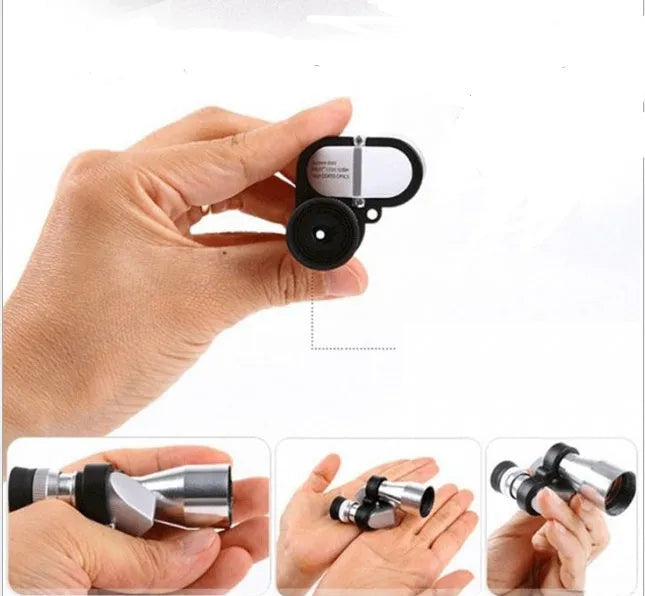 Compact aluminum alloy pocket monocular telescope with 8x20mm specification and enhanced blue film coating