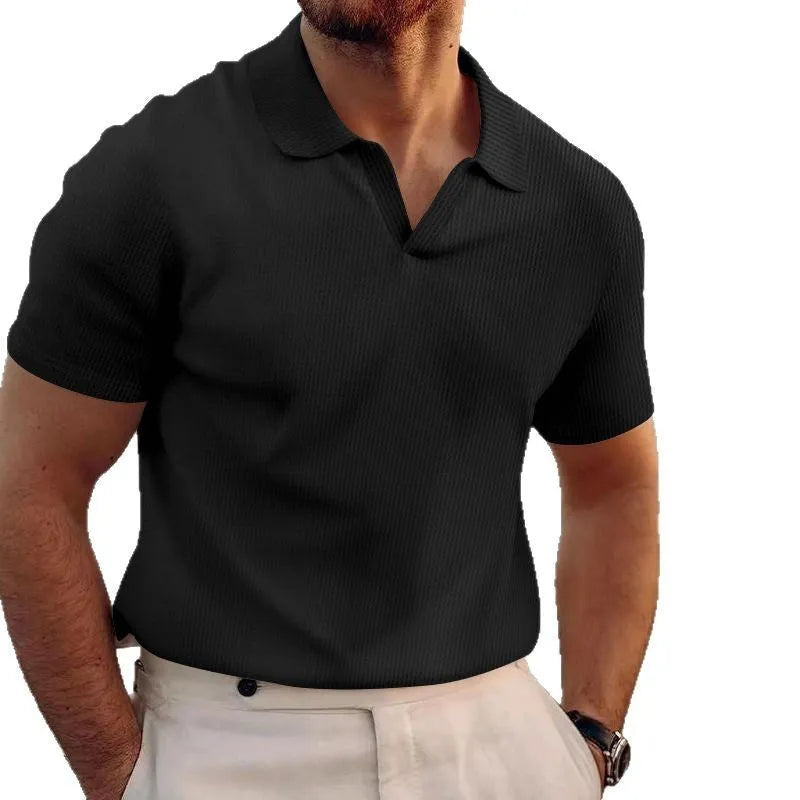 Men's slim fit heavy waffle texture t-shirt in multiple colour options.
