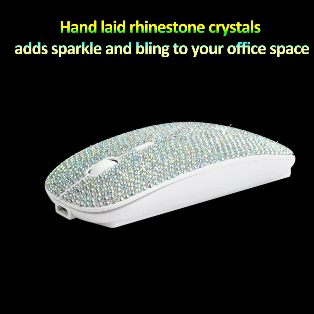 White wireless optical mouse with 4 buttons and 2.4G receiver, 11.2 cm long