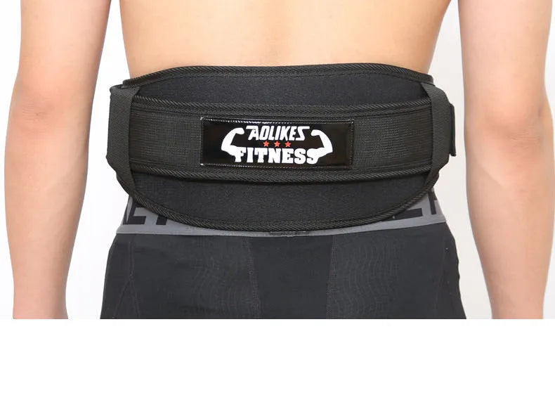 Nylon fitness weightlifting waistband in black red yellow colours for adult gym training