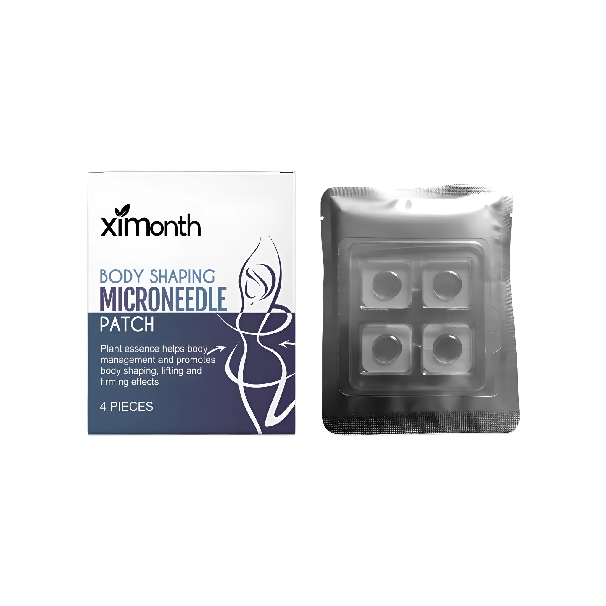 Four body contouring microneedle patches for targeted application.
