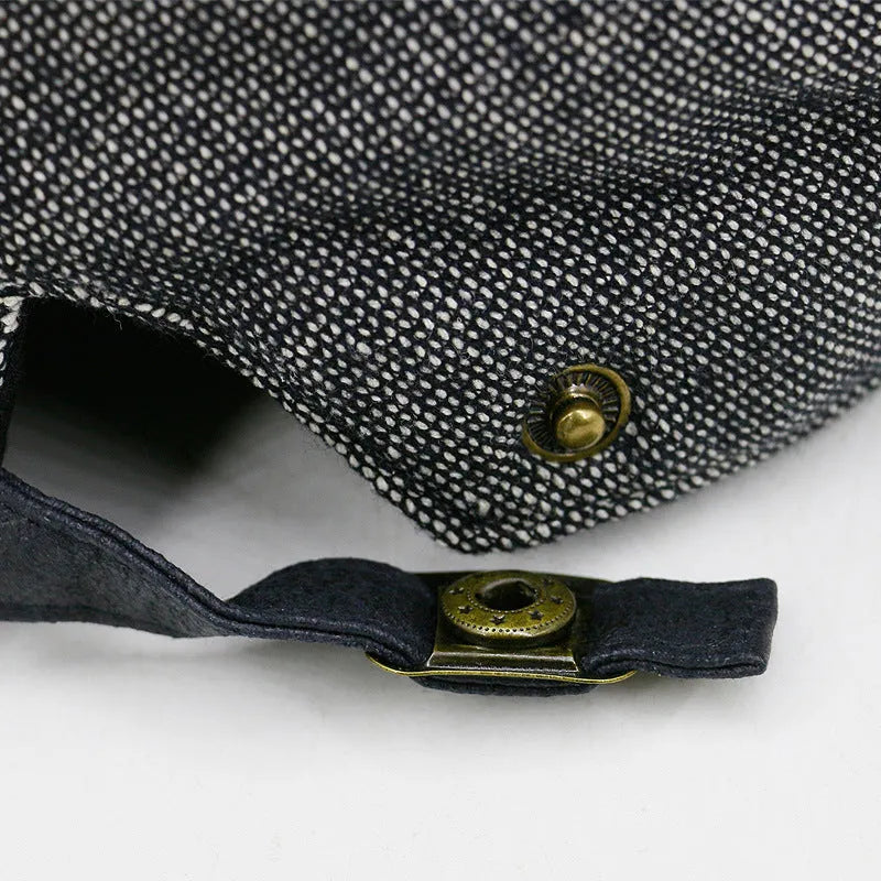 Men's adjustable beret in cotton-linen blend showing dome crown style in solid colour options