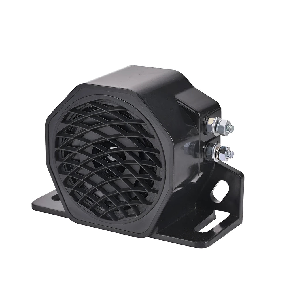 Black GQ-208A reversing buzzer horn for 12-80V vehicles.