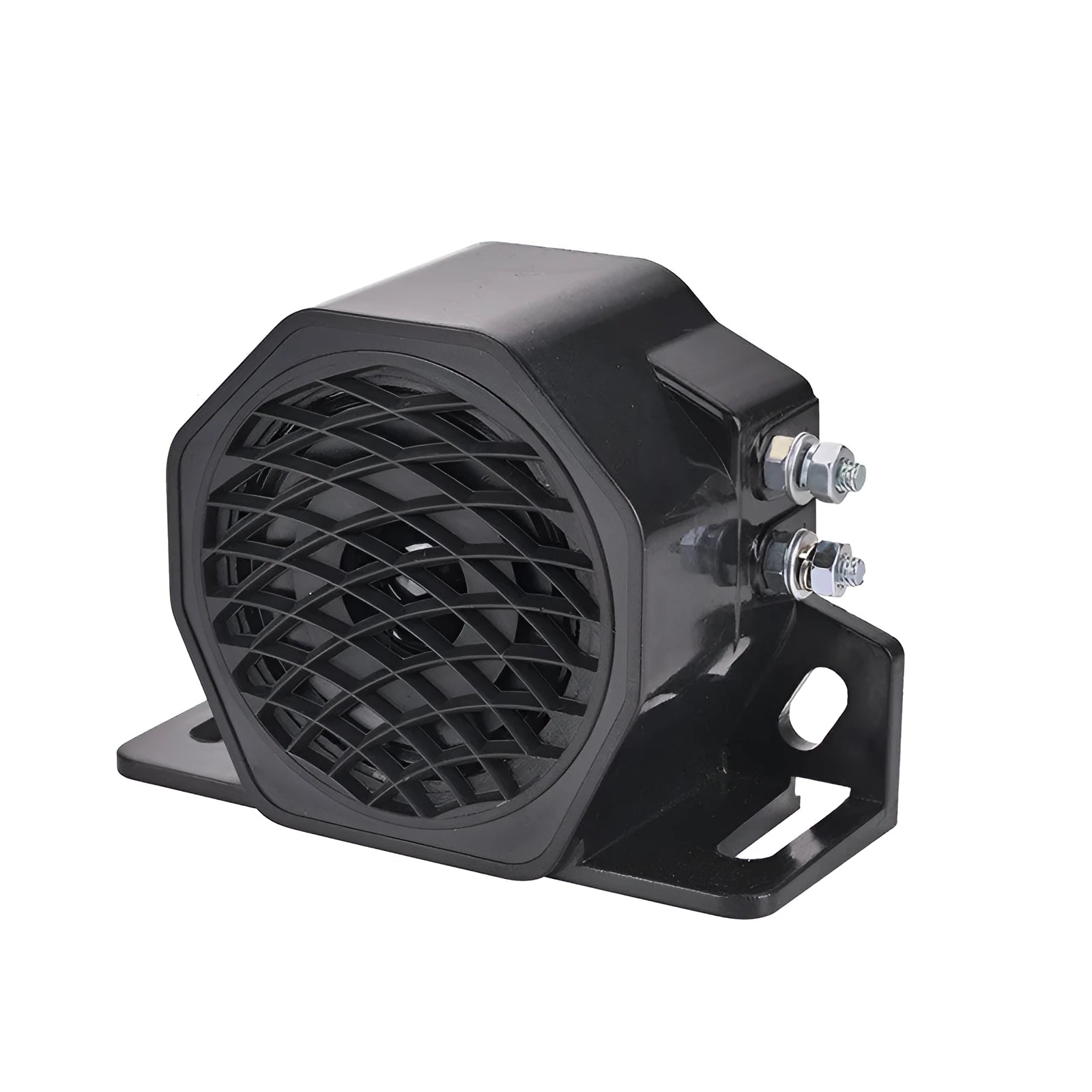 Black GQ-208A reversing buzzer horn for 12-80V vehicles.