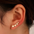 Copper leaf design ear clips for women without pierced ears