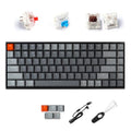 K2A&Z 87-key wired mechanical keyboard with white backlight, plastic edge, grey colour, green switch option