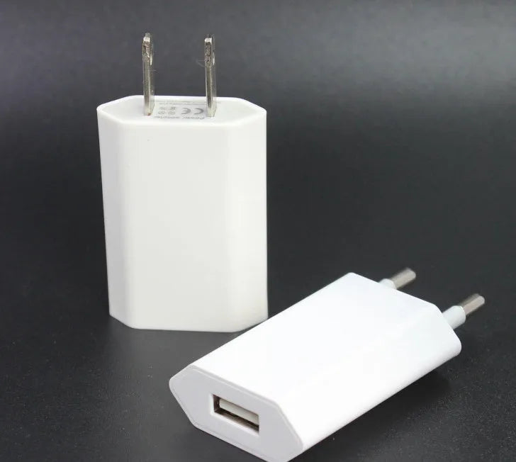 USB travel charger and cable set compatible with iPhone and iPad models for 5V quick charging