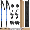 Aluminium alloy telescopic trekking poles with adjustable length and accessories