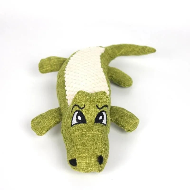 Blue pet plush toy with corn grid texture and biting sound effects for dog and cat play