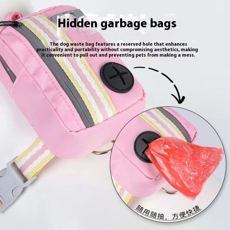 Explosion-proof anti-strangulation pet harness in Oxford cloth with 1.5m holding rope