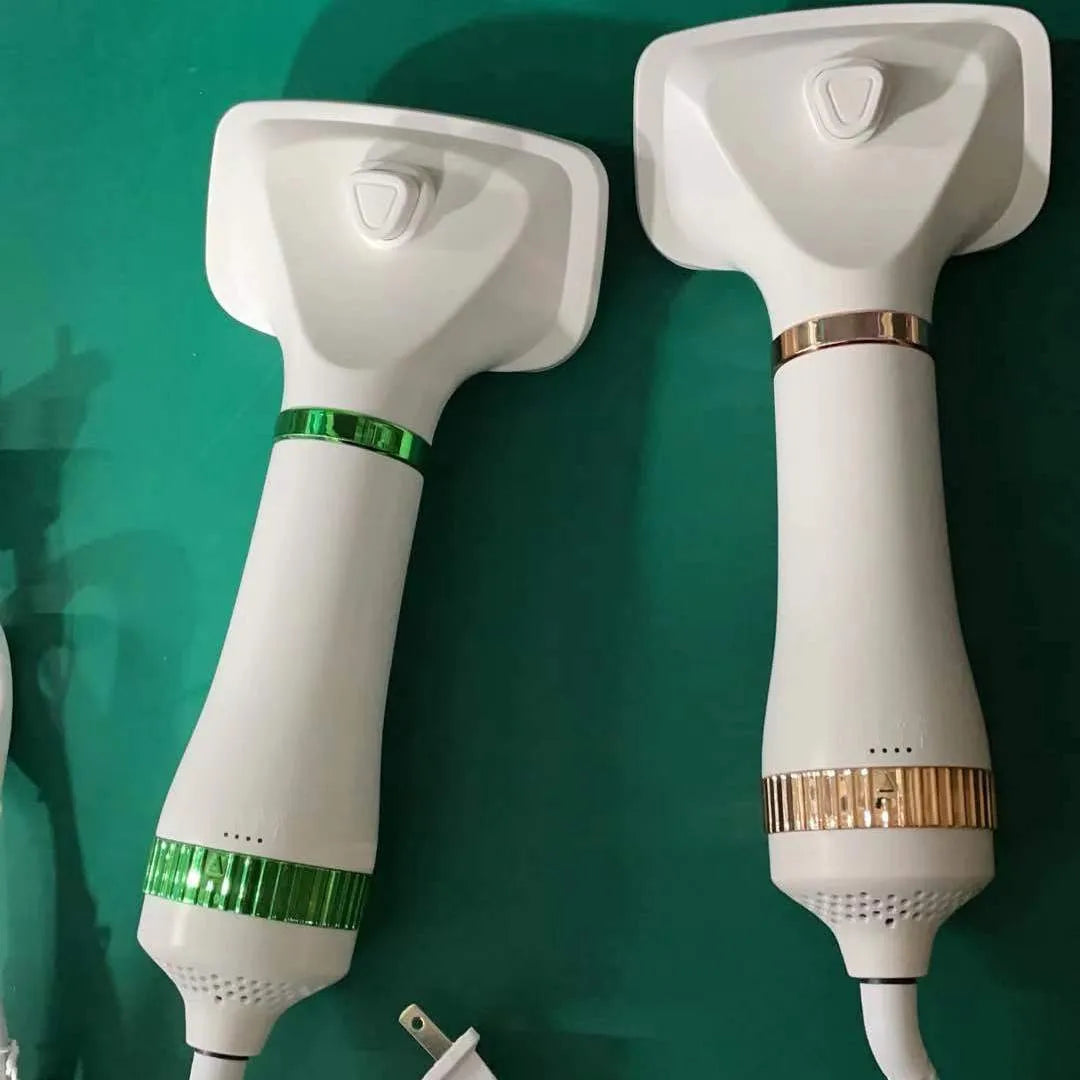 Pet hair dryer and comb grooming tool for dogs and cats with adjustable airflow and temperature settings