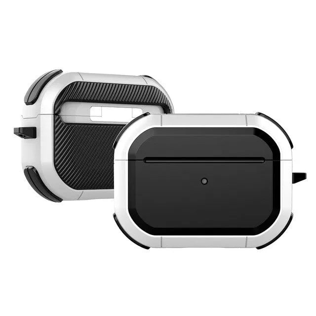 Black TPU and PC protective shell case for Apple AirPods Pro charging case