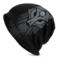 Viking totem wolf design cotton sleeve cap with double-layer elastic for street dance