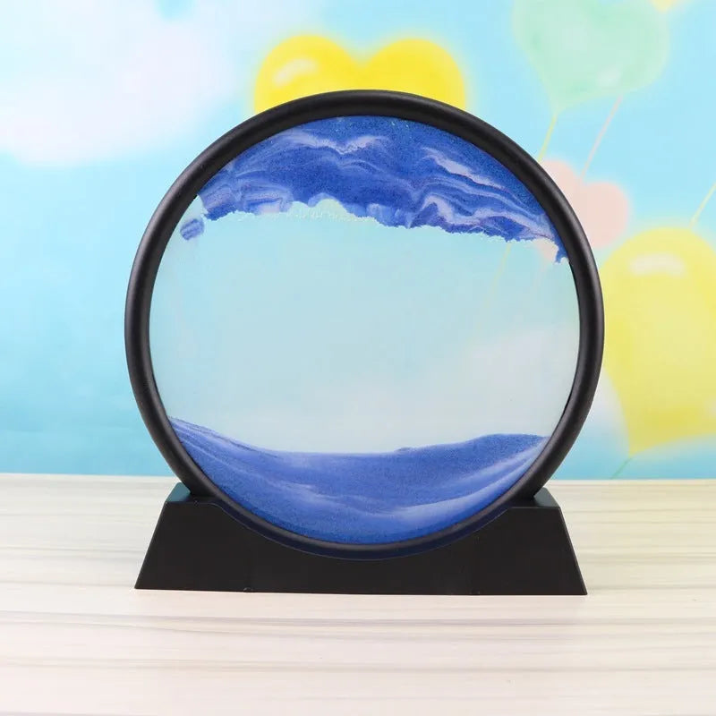 3D dynamic sand painting in glass frame with quicksand effect, 7 inch size, multicolour options