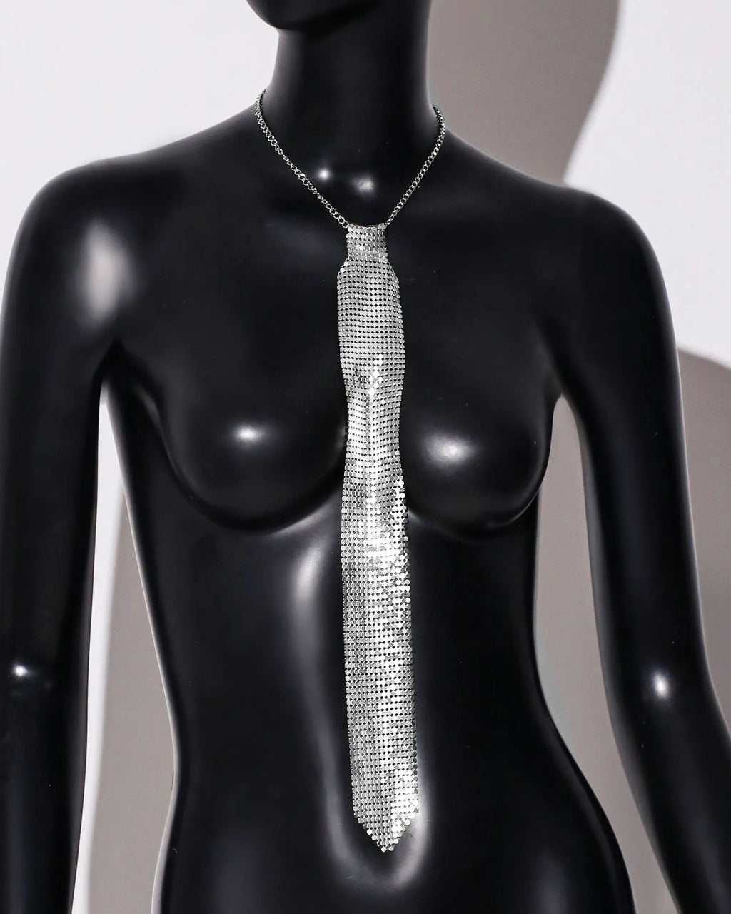 Silver metal sequins arrow-style bow tie for adult formal party wear
