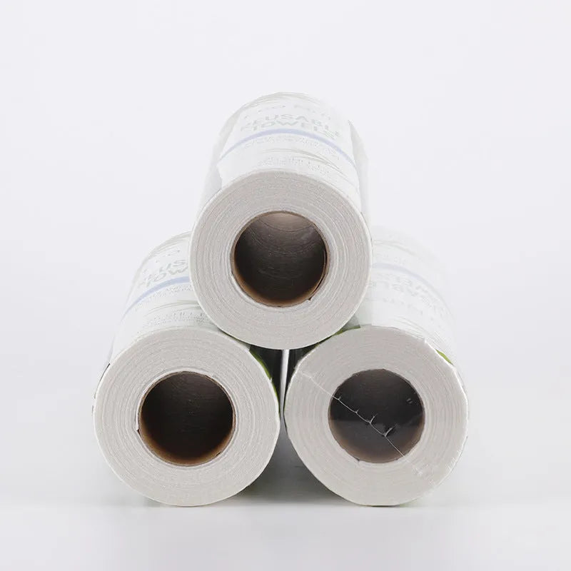 Roll of reusable bamboo kitchen dish cloth with thick soft absorbent fabric