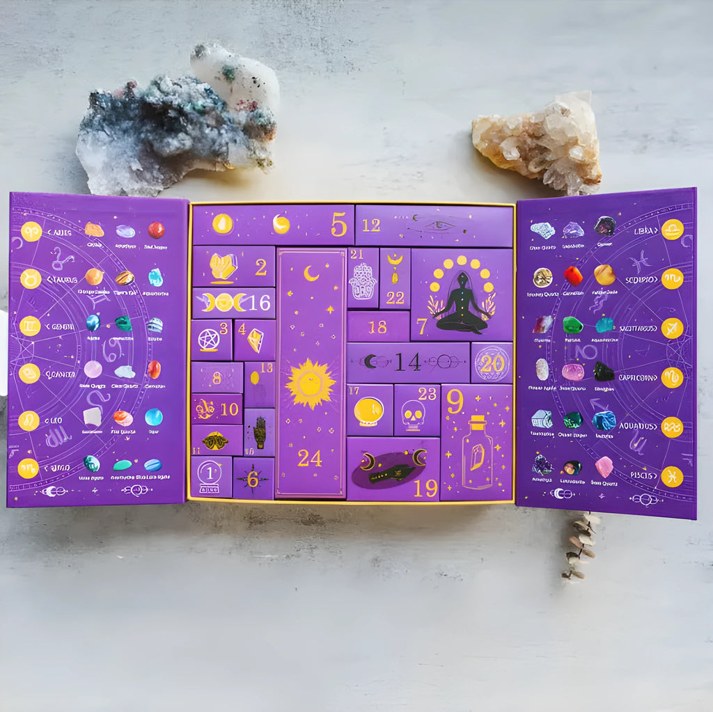 Halloween gift box with crystal and glitter decoration measuring 33.5cm wide