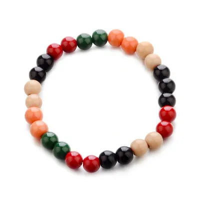 Natural stone beaded bracelet with lava stones for essential oils, ethnic unisex design.