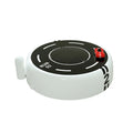 Solar-powered round car aromatherapy decoration with LED lights in black, red, and white colour options