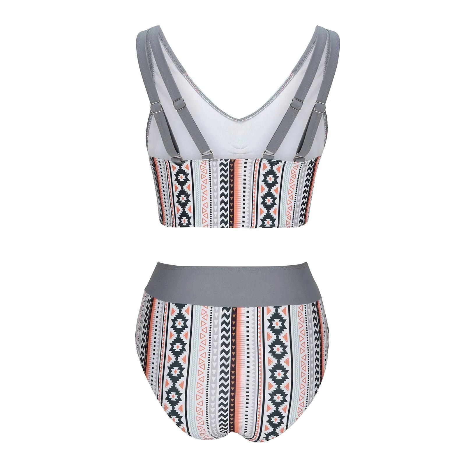 Solid colour cross sling split swimsuit for women in polyester fabric with briefs style
