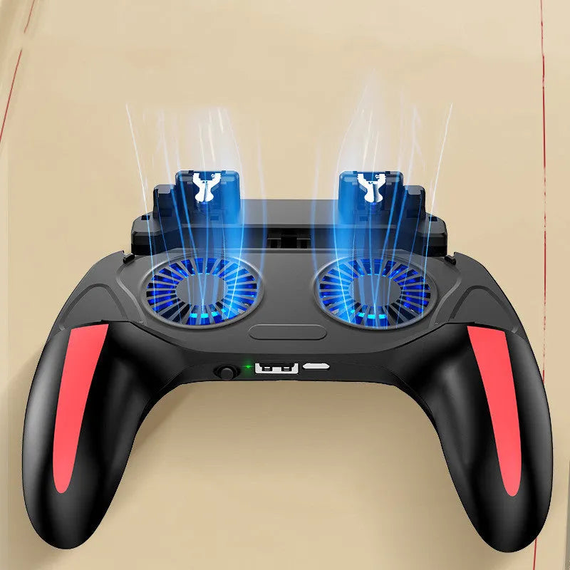 H10 mobile game controller for smartphones, showing touch screen and available in plug-in, 2500mAh, and 5000mAh models.