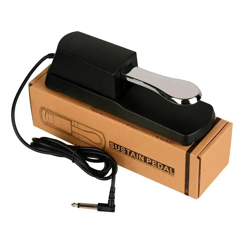 Universal MIDI keyboard sustain pedal with ABS plastic body and anti-slip rubber base