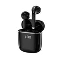 Black digital display noise reduction wireless Bluetooth headset with USB cable