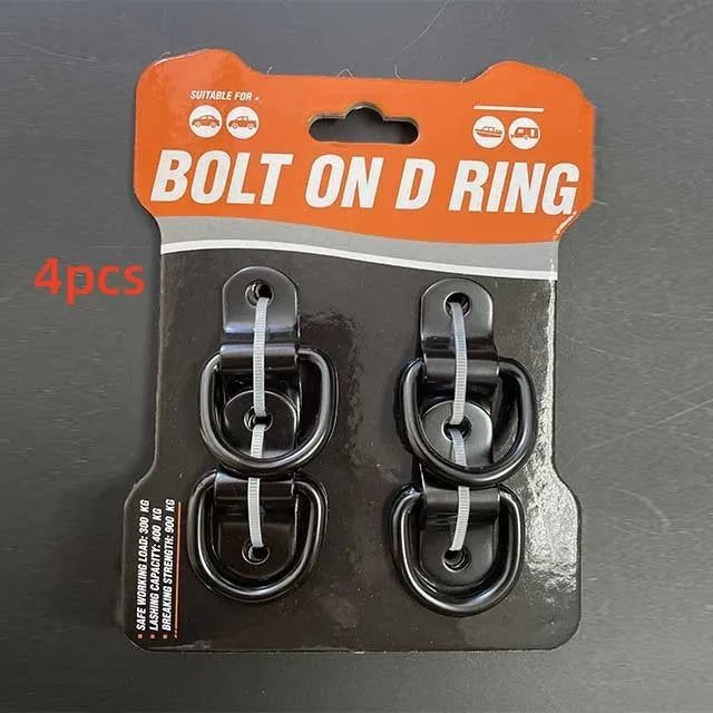 Galvanized carbon steel floor hook with black finish for truck cargo management