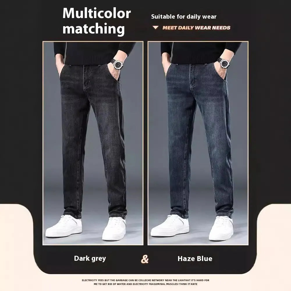 Slim straight casual trousers in polyester fabric with micro elasticity for summer street fashion wear