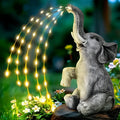 Resin elephant outdoor garden statue with LED lighting and IP65 weather protection rating