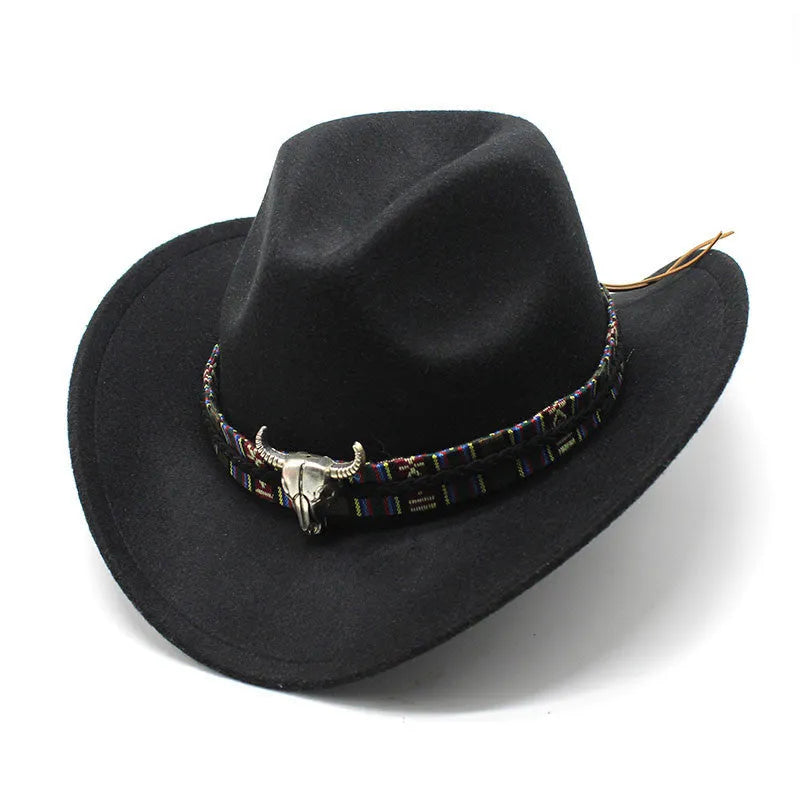Western cowboy hat with bell crown in multiple colour options, size M fitting 56-58cm head circumference