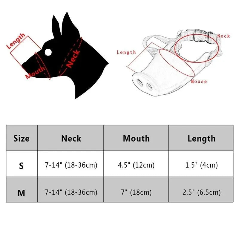 Blue silicone dog muzzle for long-mouthed breeds showing flexible construction